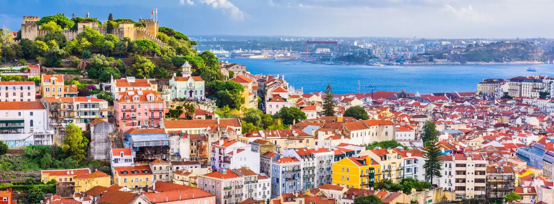 Lisbon cityscape with São Jorge Castle and Tagus River – ideal for relocation to Portugal